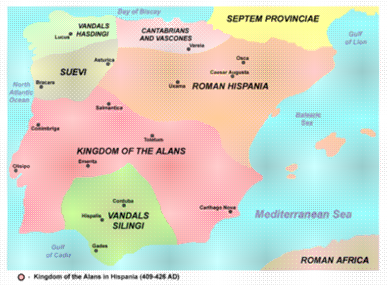 Kingdom of the Alans in Hispania (409426 AD).